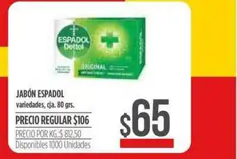 Supermercados Vea Espadol Jabón 80grs oferta