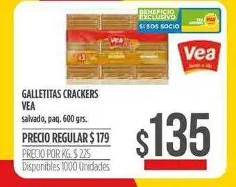 Supermercados Vea Galletitas Crackers Vea Salvado 600grs oferta
