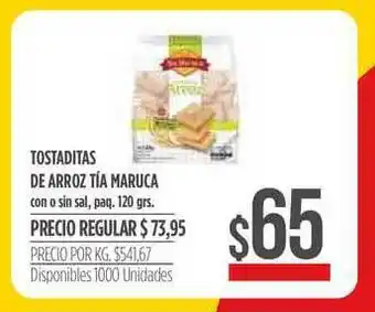 Supermercados Vea Tostaditas De Arroz Tia Maruca Con O Sin Sal 120grs oferta