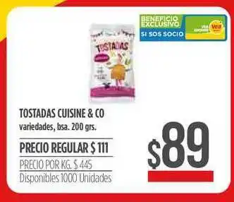 Supermercados Vea Tostadas Cuisine & Co Variedades 200grs oferta