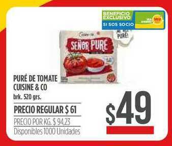 Supermercados Vea Puré De Tomate Cuisine & Co 520grs oferta