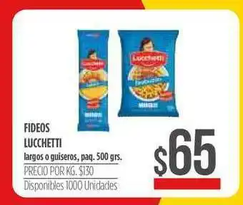 Supermercados Vea Fideos Lucchetti Largos O Guiseros 500grs oferta