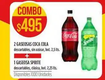 Supermercados Vea 2 Gaseosas Coca Cola + 1 Gaseosa Sprite 2,25lts oferta