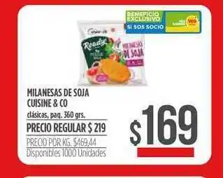 Supermercados Vea Milanesas De Soja Cuisine & Co Clasica 360grs oferta