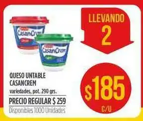 Supermercados Vea Queso Untable Casancrem Variedades 290grs oferta