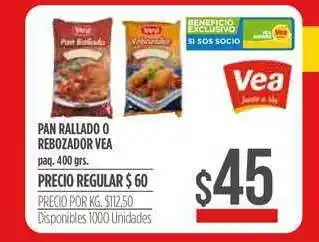 Supermercados Vea Pan Rallado O Rebozador Vea 400grs oferta