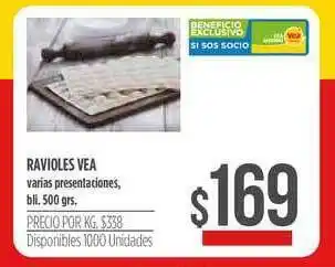 Supermercados Vea Ravioles Vea 500grs oferta