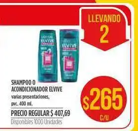 Supermercados Vea Shampoo O Acondicionador Elvive Varias Presentaciones 400ml oferta