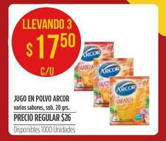 Supermercados Vea Jugo En Polvo Arcor Varios Sabores 20grs oferta