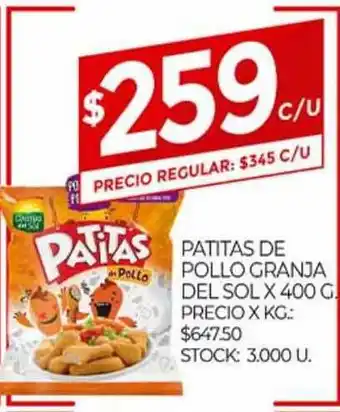 Supermercados DIA Patitas De Pollo Granja Del Sol x 400g oferta