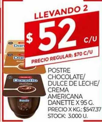 Supermercados DIA Postre Chocolate Dulce De Leche Crema Americana Danette x 95g oferta