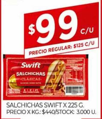 Supermercados DIA Salchichas Swift x 225g oferta