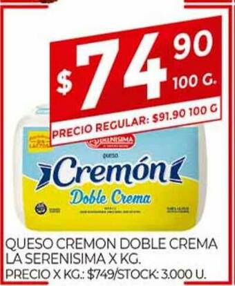 Supermercados DIA Queso Cremon Doble Crema La Serenisima oferta