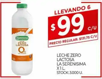 Supermercados DIA Leche Zero Lactosa La Serenisima x 1L oferta