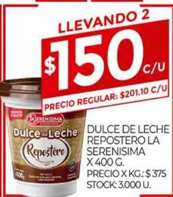 Supermercados DIA Dulce De Leche Repostero La Serenisima x 400g oferta