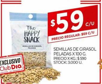 Supermercados DIA Semillas De Girasol Peladas x 100g oferta