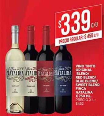 Supermercados DIA Vino Tinto Original Blend Red Blend Blue Blend Sweet Blend Finca Natalina x 750ml oferta