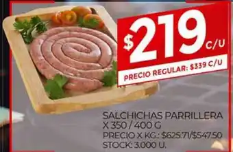 Supermercados DIA Salchichas Parrillera x 350g oferta
