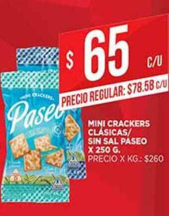 Supermercados DIA Mini Crackers Clasicas Sin Sal Paseo x 250g oferta
