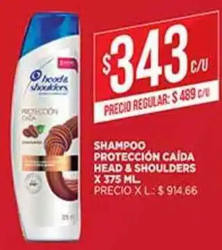 Supermercados DIA Shampoo Proteccion Caida Head & Shoulders x 375ml oferta