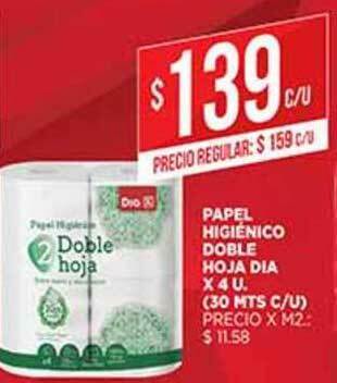 Supermercados DIA Papel Higiénico Doble Hoja Dia x 4u oferta