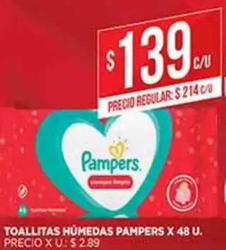 Supermercados DIA Toalllitas Húmedas Pampers x 48u oferta