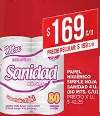 Supermercados DIA Papel Higiénico Simple Hoja Sanidad 4u oferta