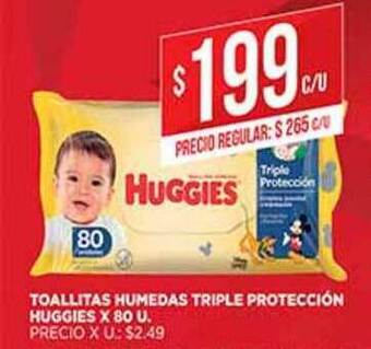 Supermercados DIA Toallitas Humedas Triple Protección Huggies x 80u oferta
