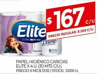 Supermercados DIA Papel Higiénico Caricias Elite X 4u oferta