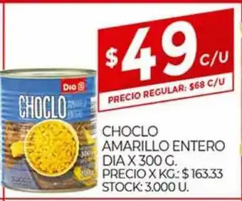 Supermercados DIA Choclo Amarillo Entero Dia x 300g oferta