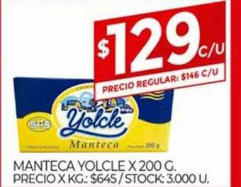 Supermercados DIA Manteca Yolcle x 200 g oferta