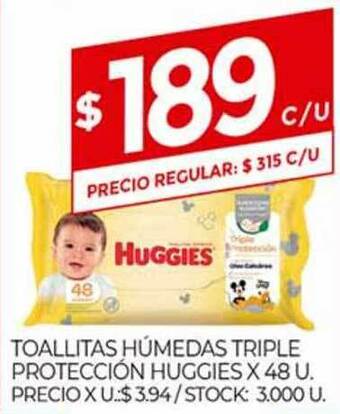 Supermercados DIA Toallitas Húmedas Triple Protección Huggies x 48u oferta