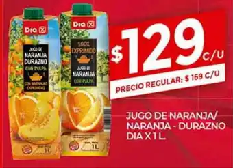 Supermercados DIA Jugo De Naranja Naranja Durazno Dia x 1l oferta
