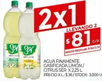 Supermercados DIA Agua Finamente Gasificada Limón Citrus Ser x 2.25l oferta