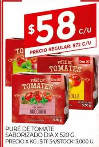Supermercados DIA Puré De Tomate Saborizado Dia x 520g oferta