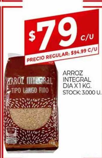 Supermercados DIA Arroz Integral Dia x 1kg oferta