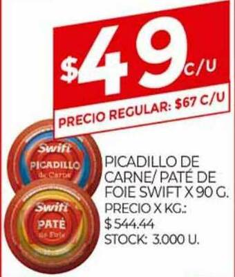 Supermercados DIA Picadillo De Carne Paté De Foie Swift x 90g oferta