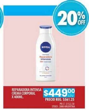 Pigmento Reparadora Intensa Crema Corporal x 400ml oferta
