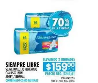 Pigmento Siempre Libre Suave Toallitas Femeninas C Alas Adapt Normal oferta