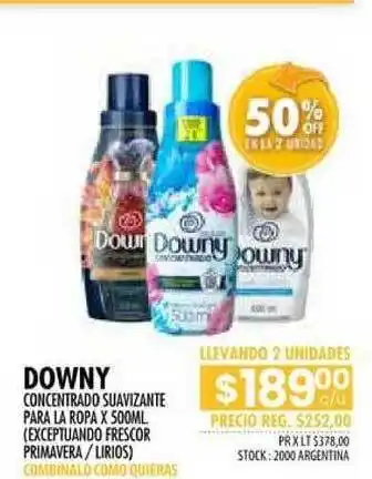 Pigmento Downy Concentrado Suavizante Para La Ropa 50% Off En La 2a Unidad x 500ml oferta