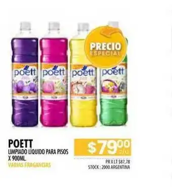 Poett Limpiado Líquido Para Pisos x 900ml