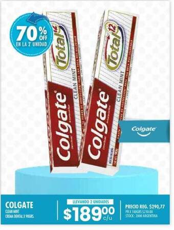 Pigmento Colgate Clean Mint Crema Dental x 90grs oferta