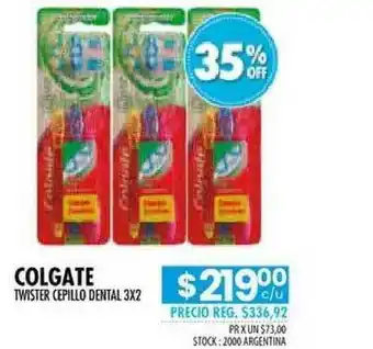 Pigmento Colgate Twister Cepillo Dental 3x2 oferta