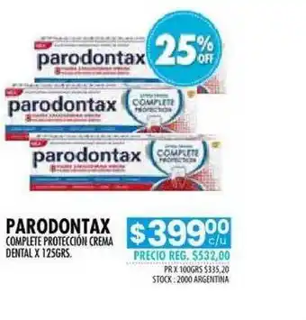 Pigmento Parodontax Complete Protección Crema Dental x 125grs oferta