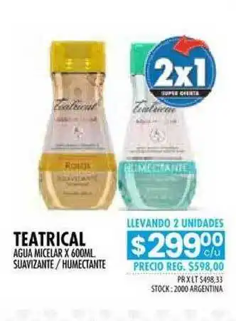Pigmento Teatrical Agua Micelar Suavizante Humectante oferta