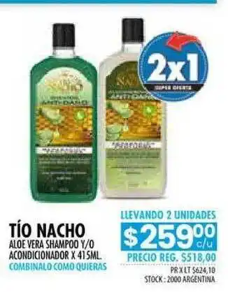Pigmento Tío Nacho Aloe Vera Shampoo Y O Acondicionador x 415ml oferta