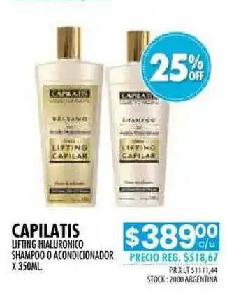 Pigmento Capilatis Lifting Hialuronico Shampoo O Acondicionador x 350ml oferta