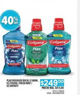Pigmento Plax Enjuague Bucal Ice Fusion Fresh Mint Ice Infinity oferta