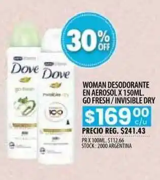 Pigmento Woman Desodorante En Aerosol Go Fresh Invisible Dry x 150ml oferta