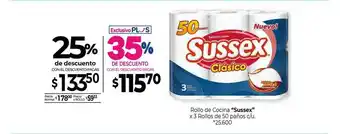 La Anonima Rollo De Cocina Sussex 3 Rollos De 50 Paños 25% De Descuento oferta